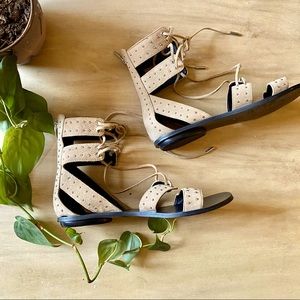 Gladiator Studded Lace up Sandals